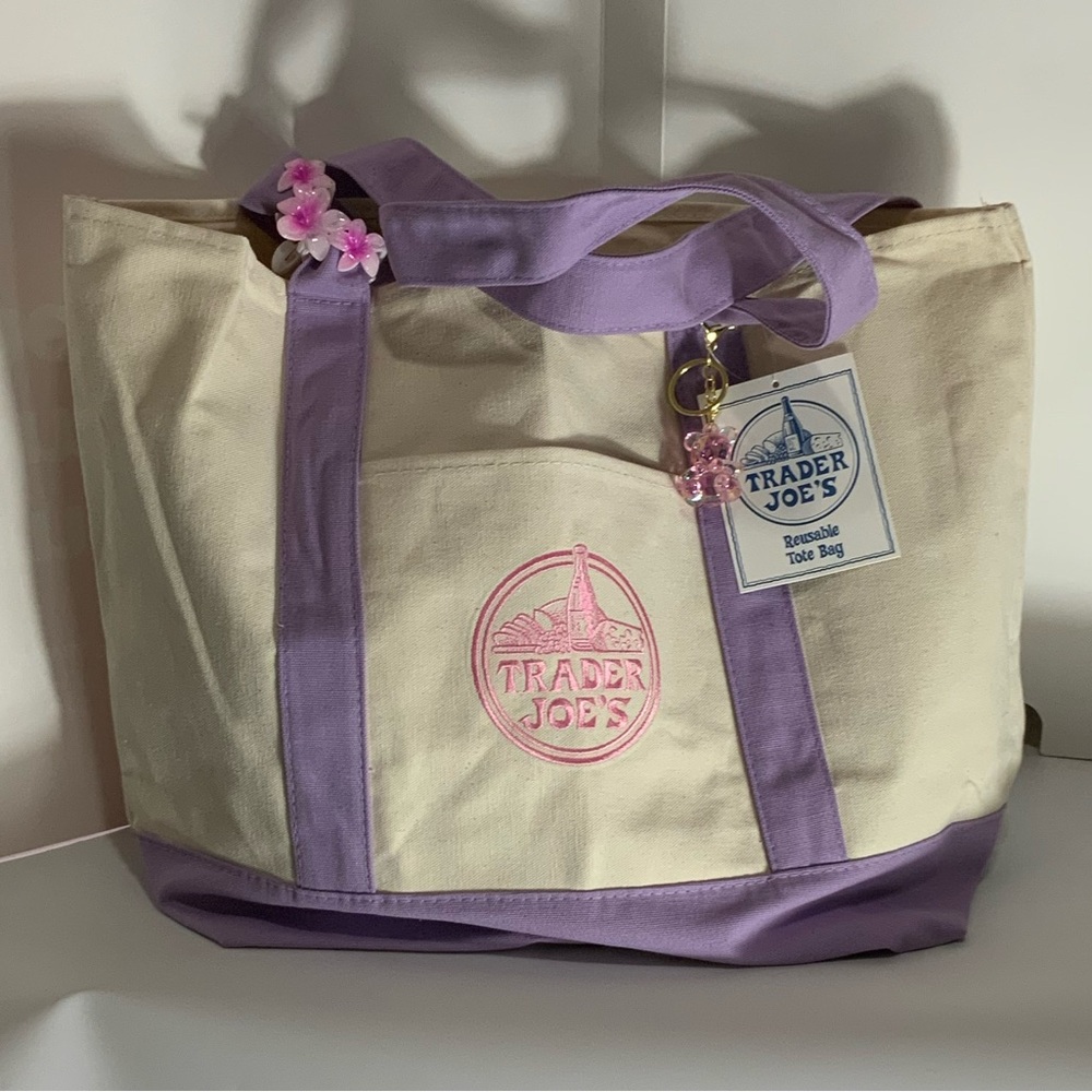 Trader Joe’s Purple Large Canvas Tote Bag